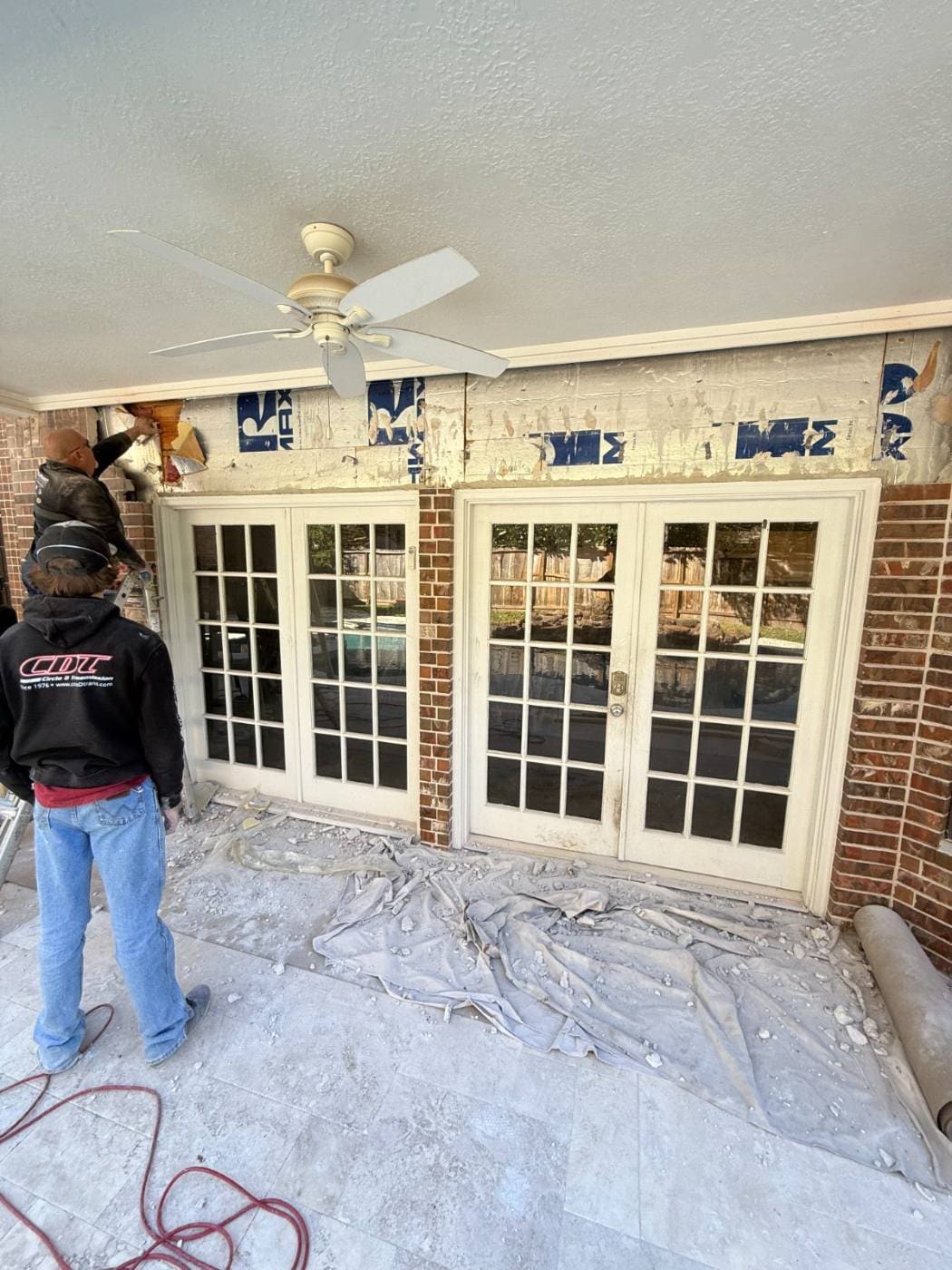 Before - exterior wall